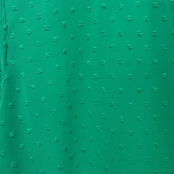 J. Crew Factory Swiss Dot Cold Shoulder Sheer Green Top - KL - Picture 3 of 6